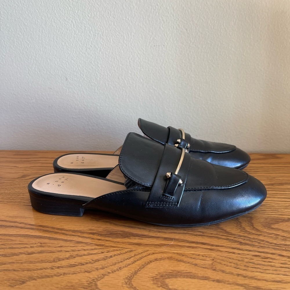 A New Day Black Slip-On Loafers with Gold Accent Size 7.5 - Picture 2 of 4